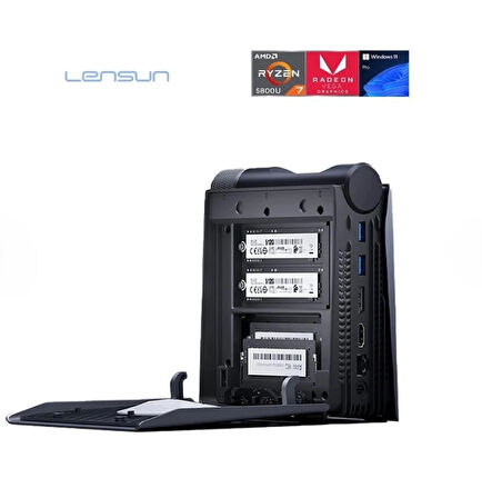LENSUN RGB X6 Win11 PRO 16GB +(16GB RAM HEDİYE) Mini Bilgisayar 16 Çekirdek APU Sistem