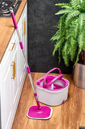 Çift Kovalı Otomatik Mop Temizlik Seti | Temiz & Kirli Su Ayrışmalı, Kendini Sıkan Mikrofiber Paspas