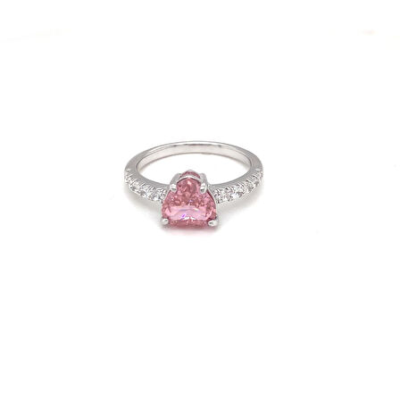 925 Ayar Pembe Taşlı Gümüş Yüzük