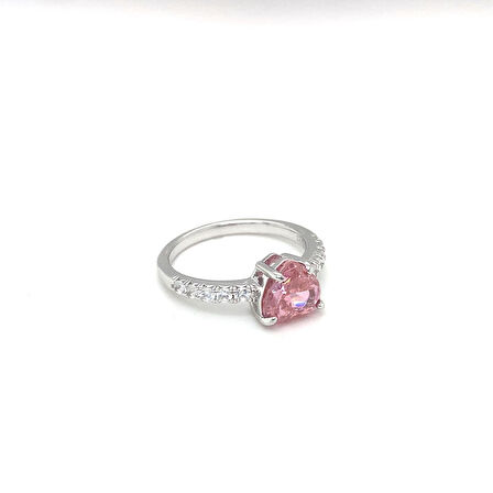 925 Ayar Pembe Taşlı Gümüş Yüzük