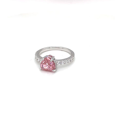925 Ayar Pembe Taşlı Gümüş Yüzük