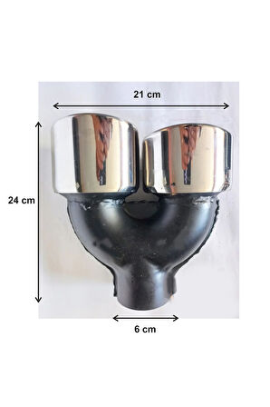 90 Mm Yassı Kesik Çiftli Sağ Sol Takım Egzoz Ucu