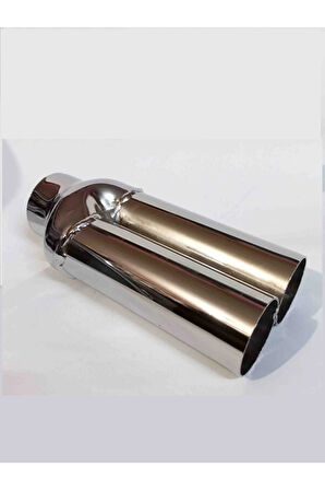 Çifli Nikelaj Düz Eşit Uçlu Her Araca Uyumlu Sessiz Egzoz Ucu