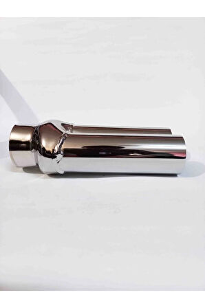 Çifli Nikelaj Düz Eşit Uçlu Her Araca Uyumlu Sessiz Egzoz Ucu