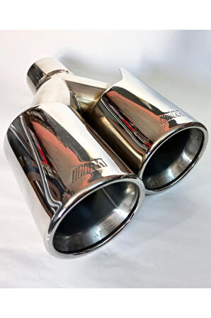 90 mm. Tam krom paslanmaz çiftli, sağ egzoz ucu. (M logolu)