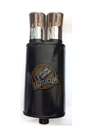 50 mm. Çiftli Yassı Krom sessiz Egzoz eksoz Çıkışı