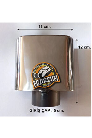 TEKLİ KARE KROM Uyumlu SESSİZ EGZOZ EKSOZ UCU