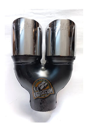 76 Mm. Çiftli Içi Dolu Eğimli Eşit Krom Egzoz Eksoz Ucu - -