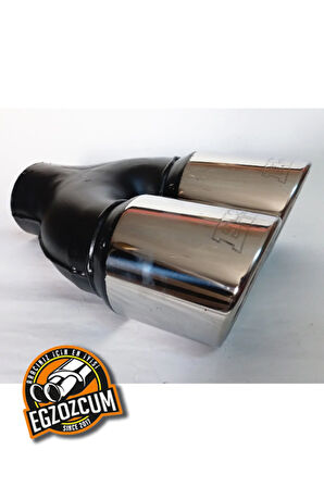 76 Mm. Çiftli Içi Dolu Eğimli Eşit Krom Egzoz Eksoz Ucu - -