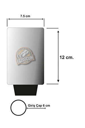 Paslanmaz Krom tekli 76 mm. Egzoz eksoz ucu başlığı 1 adet