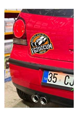 76 Mm. Paslanmaz Krom Çiftli Eşit, Düz Içi Dolu Egzoz Eksoz Ucu Uyumlu 1 Adet