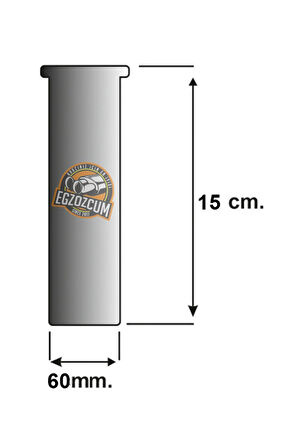 Siyah Antipas kaplamalı nikelaj tekli Önü düz egzoz eksoz ucu 60 mm.