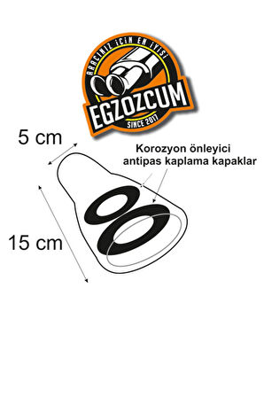 Antipas iç kaplamalı 51 mm. Yassı ISLIK SESLİ Nikelaj egzoz Uyumlu eksoz ucu tekli