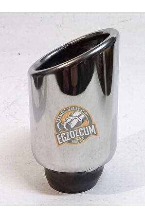 60 mm. Paslanmaz Krom içi boş önü kesik yuvarlak tekli egzoz eksoz ucu