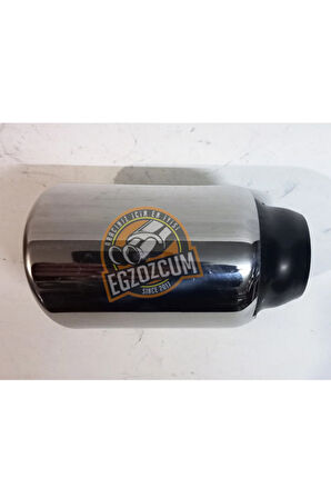 60 mm. Paslanmaz Krom içi boş önü kesik yuvarlak tekli egzoz eksoz ucu