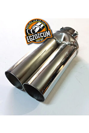 Sök/ Tak vidalı ucu düz eşit SESSİZ çiftli nikelaj egzoz eksoz ucu