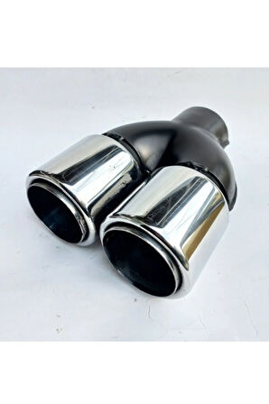 76 mm Uyumlu Krom Düz Eşit Dual Çift Çıkışlı Paslanmaz İçi Borulu Egzoz Ucu