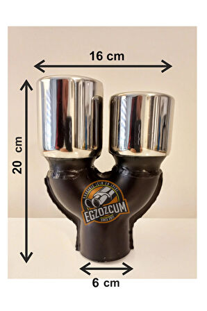 76 mm Krom Düz Yuvarlak İleri Geri Çift Yönlü Uyumlu Paslanmaz Sessiz Egzoz Ucu