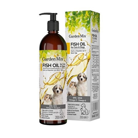 Garden Mix Deri ve Tüy Sağlığı için Kedi ve Köpek Somon Yağı 200 Ml