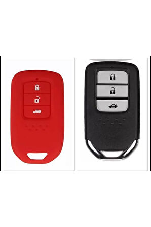 Honda Civic Fc5 Crv Hrv Sustasız Anahtarsız Çaliştırma Modeli Silikon Anahtar Koruma Kılıf Kırmızı