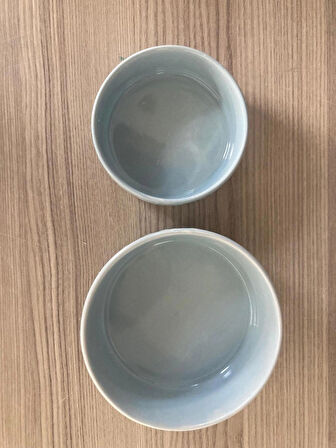 RGSHOMELİFE KEDİ & KÖPEK MAMA KABI SETİ 2'Lİ SET BÜYÜK VE KÜÇÜK PORSELEN