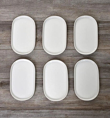 RGS HOMELİFE 6'Lı Seramik Kayık Tabak Seti Sunumluk