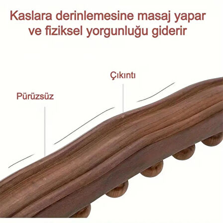Doğal Ahşap Gua Sha Masaj Aleti 20 Masaj Noktalı Kas Gevşetme ve Çok Yönlü Kullanım