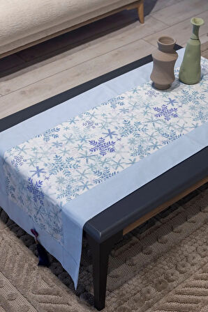 Pamuklu Kumaş Runner ve Kırlent Takımı (55x165 cm Runner; 2 Adet 50x50 cm Kırlent Kılıfı)