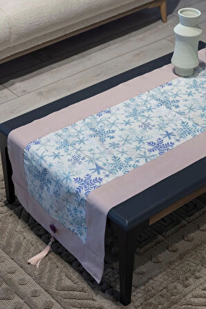 Pamuklu Runner ve Kırlent Kılıfı Seti (55x165 cm Runner; 2 Adet 50x50 cm Kırlent Kılıfı)