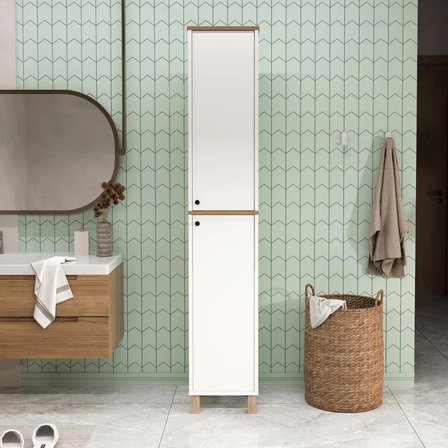 Robin Home Alaska Çok Amaçlı Dolap Mutfak Kiler Banyo Dolabı 195cm Sepet-Beyaz