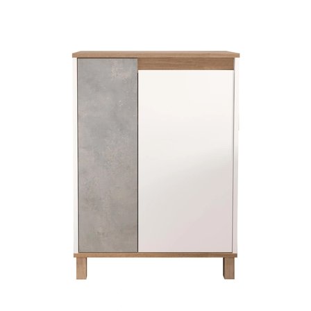 Robin Home Alaska Çok Amaçlı Dolap Mutfak Kiler Erzak Banyo Dolabı 97cm Sepet-Beyaz-Taş