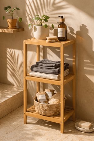 Robin Home 3 Raflı Bambu Çok Amaçlı Banyo & Mutfak Düzenleyici