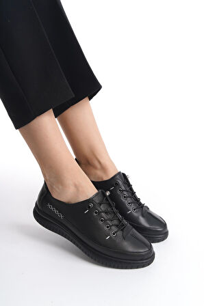 Alçak Taban Hakiki Deri Günlük Ortopedik Taban Kadın Ayakkabı Rh402