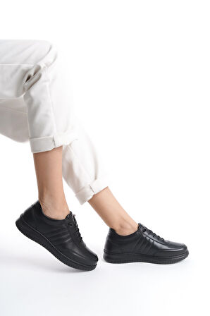 Kadın İçi Dışı Deri Ortopedik Alçak Taban Kadın Ayakkabı Anne Ayakkabı Lv2502