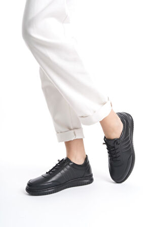 Kadın İçi Dışı Deri Ortopedik Alçak Taban Kadın Ayakkabı Anne Ayakkabı Lv2502