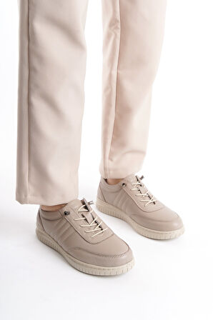 Kadın İçi Dışı Deri Ortopedik Alçak Taban Kadın Ayakkabı Anne Ayakkabı Lv2502