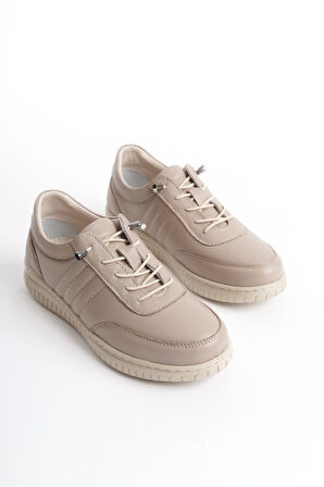 Kadın İçi Dışı Deri Ortopedik Alçak Taban Kadın Ayakkabı Anne Ayakkabı Lv2502