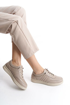 Kadın İçi Dışı Deri Ortopedik Alçak Taban Kadın Ayakkabı Anne Ayakkabı Lv2502