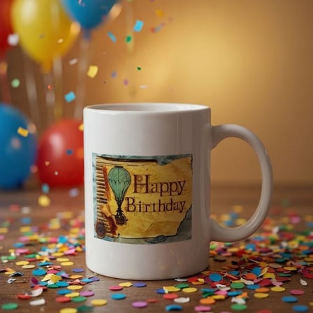 Premium Arkadaşa Hediye Ofis Kupası Hatıra Eşyası Baskılı Happy Birthday Kupa Bardak