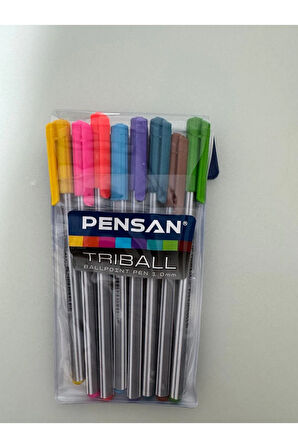 Tükenmez Kalem Triball 1.0 MM Bilye Uç 8 Lİ Renkli