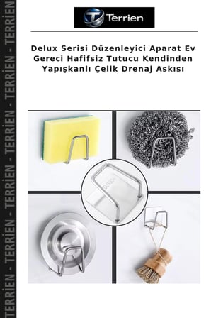 Delux Serisi Düzenleyici Aparat Ev Gereci Hafifsiz Tutucu Kendinden Yapışkanlı Çelik Drenaj Askısı