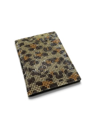 Kristal Taşlı Ruhsat Kabı Kılıf Leopar Desenli