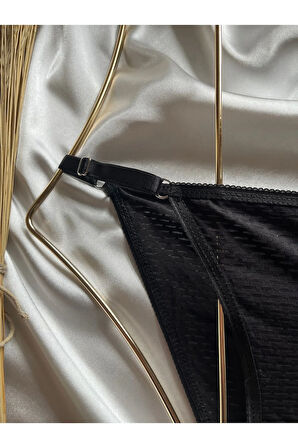 Siyah Çift Dolgulu Double Push Up Sütyen Takımı