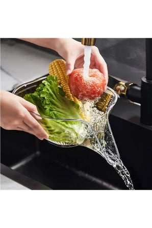 2 Adet Meyve Sebze Yıkama Süzgeci – Şeffaf Yemek Kasesi Çıkarılabilir Filtreli, Süzgeçli Salata Kasesi, Vegetable Washer