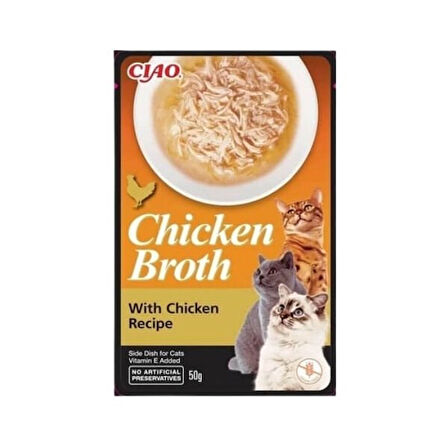 Inaba Ciao Chicken Broth Tavuk Sulu ve Tavuklu Kedi Çorbası 50 Gr