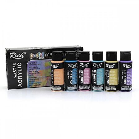 Rich Mastermix Medium Akrilik Boya Seti 24 Renk Canlı- Pastel- Metalik Renkler