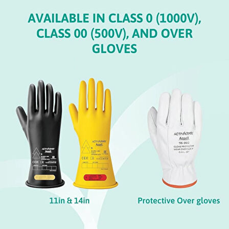 ANSELL ActivArmr Elektrik Koruma Sınıfı 00 - RIG0011B Elektrikçi Eldiveni (500 V)