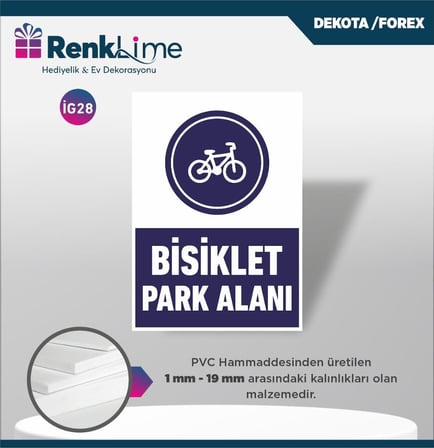 Uyarı İkaz Levhası - Bisiklet Park Alanı