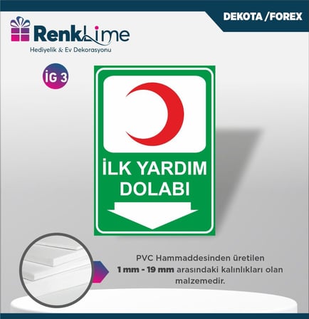 Uyarı İkaz Levhası - İlk Yardım Dolabı