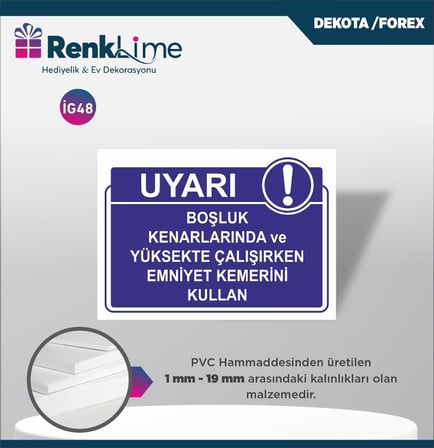 Uyarı İkaz Levhası - Emniyet Kemerini Kullan
